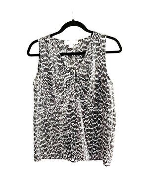 MICHAEL KORS- WOMENS BLACK/WHITE LIGHT WEIGHT BLOUSE SIZE MEDIUM
